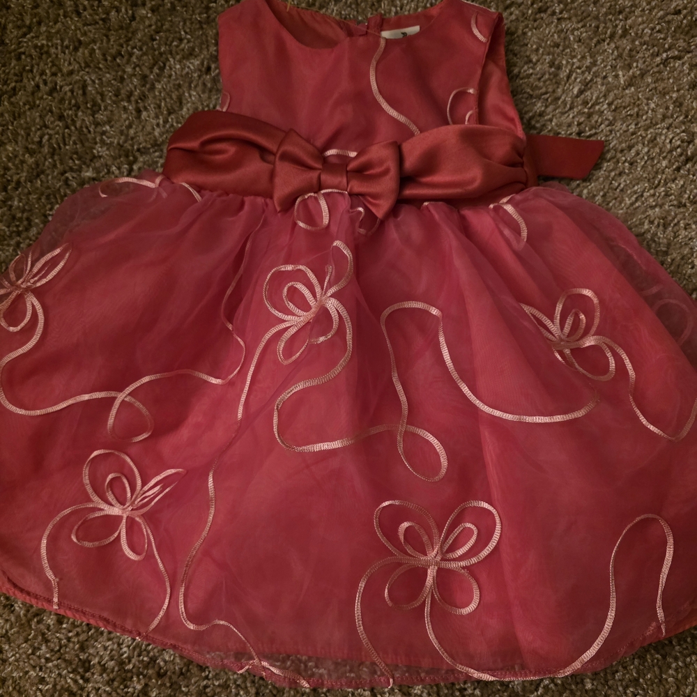 Rare Editions Pink Dress with Ribbon Details